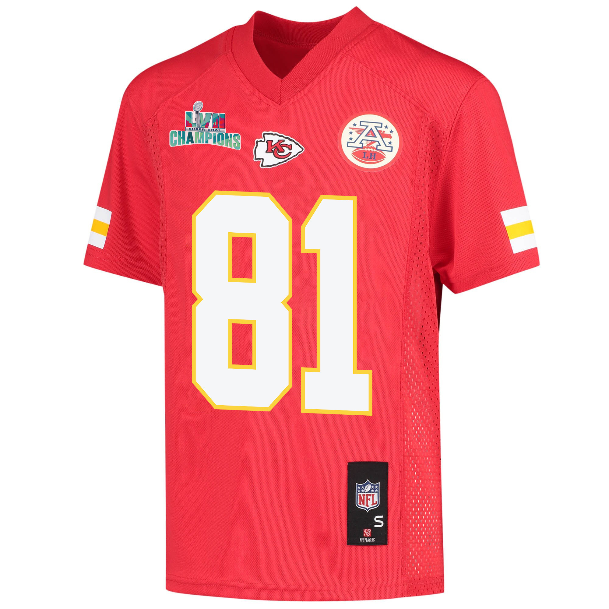 Blake Bell 81 Kansas City Chiefs Super Bowl LVII Champions Youth Game Jersey - Red