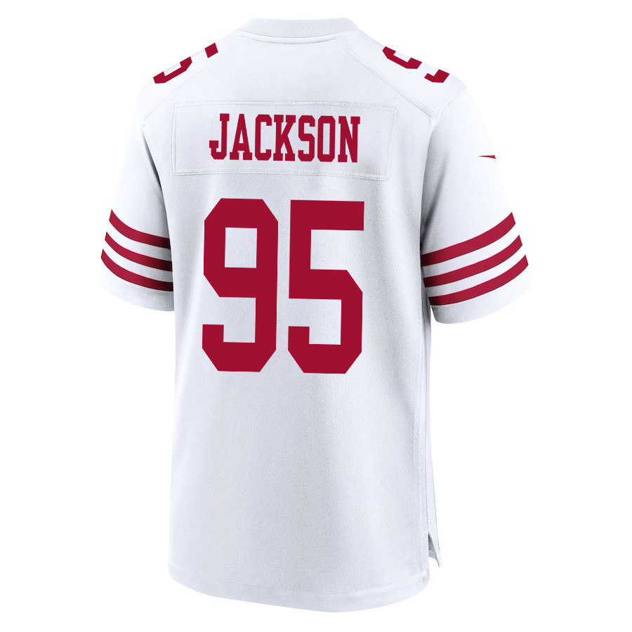 Drake Jackson 95 San Francisco 49ers Super Bowl LVIII Patch Game Men Jersey - White