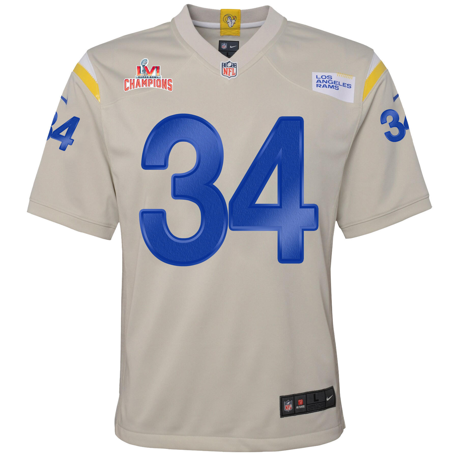 Super Bowl LVI Champions Los Angeles Rams Jake Funk 34 Bone Youth's Jersey Jersey