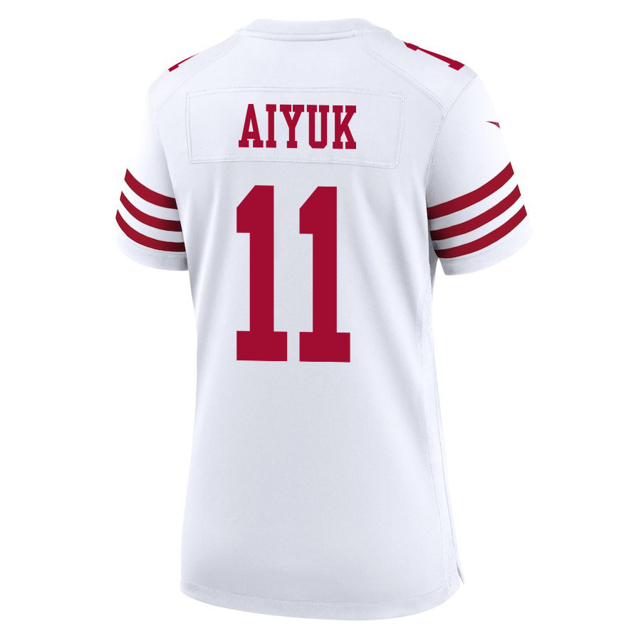 Brandon Aiyuk 11 San Francisco 49ers Super Bowl LVIII Patch Game Women Jersey - White