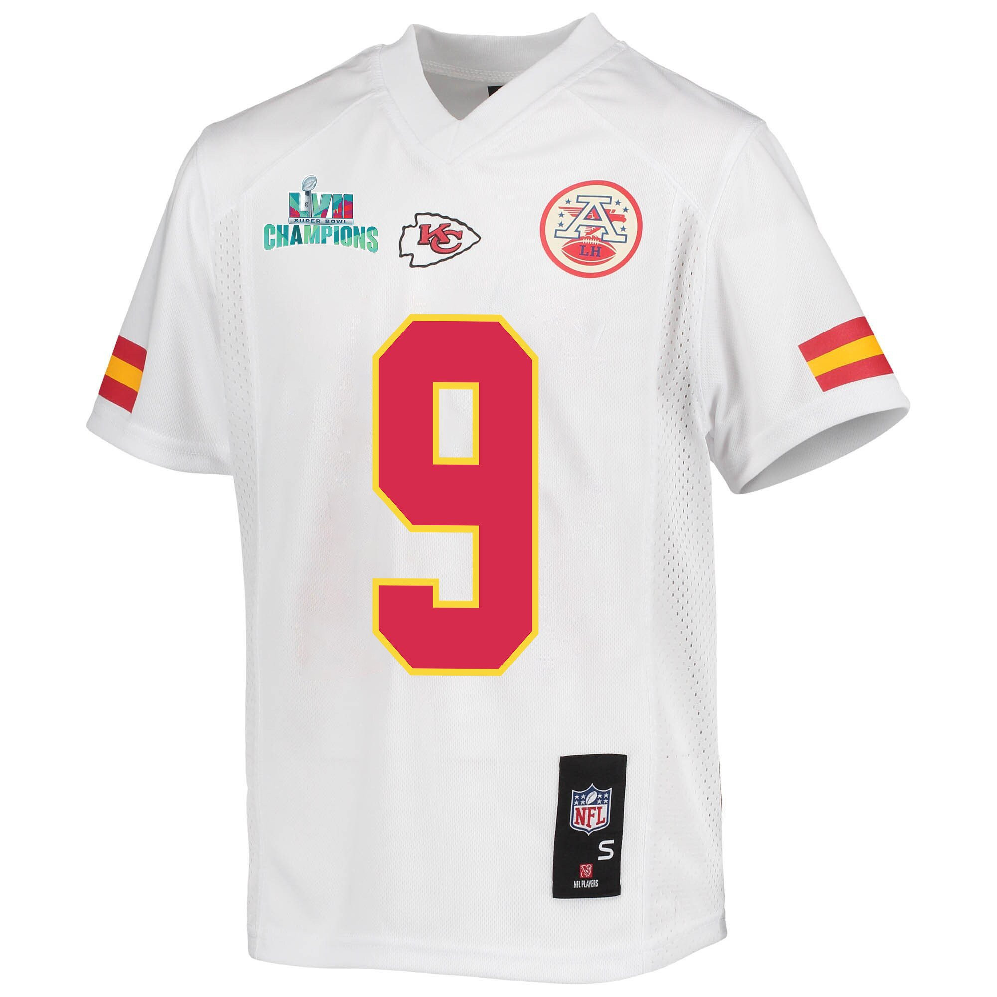 JuJu Smith-Schuster 9 Kansas City Chiefs Super Bowl LVII Champions Youth Game Jersey - White