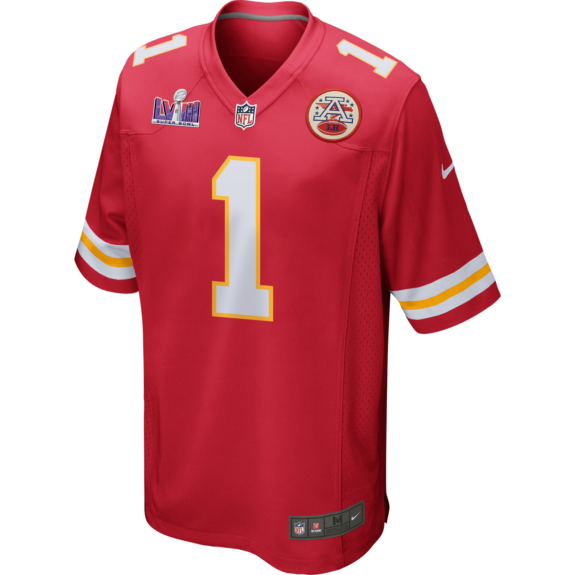 Jerick McKinnon 1 Kansas City Chiefs Super Bowl LVIII Patch Game Men Jersey - Red