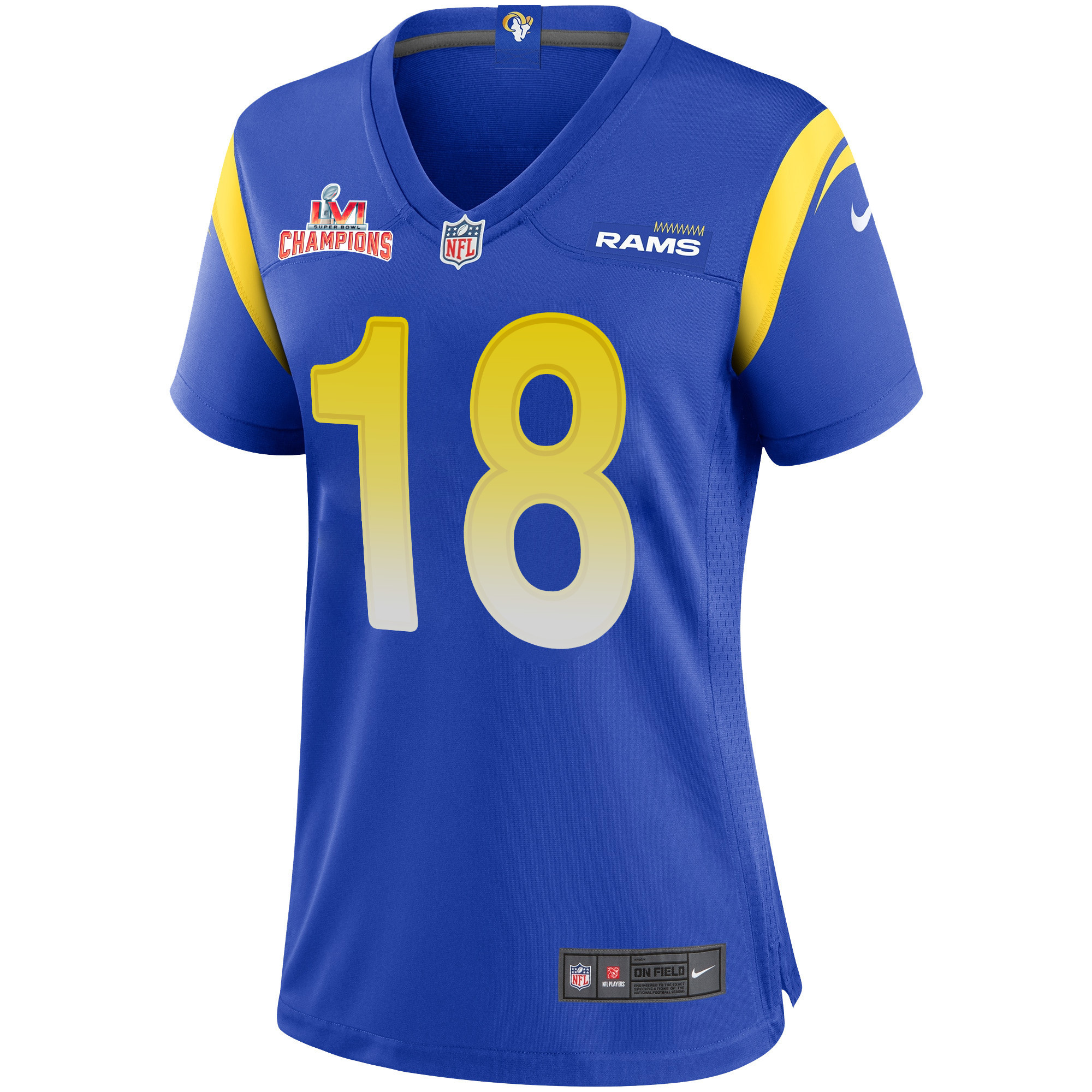 Super Bowl LVI Champions Los Angeles Rams Ben Skowronek 18 Royal Women's Jersey Jersey