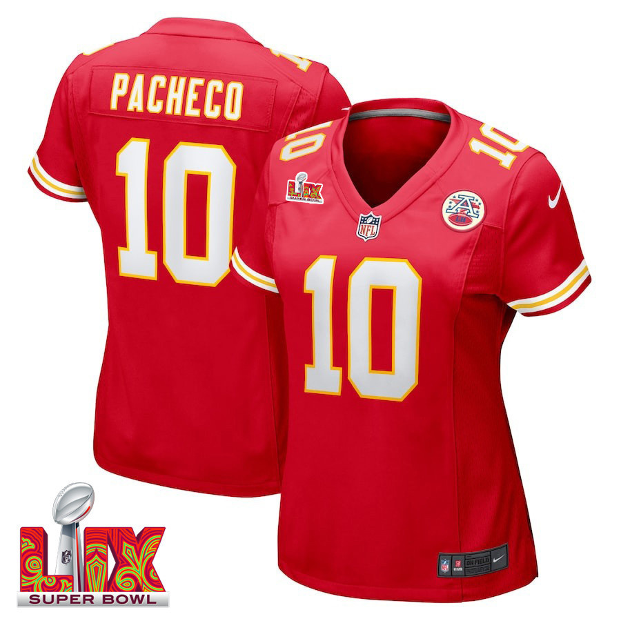 Isiah Pacheco #10 Kansas City Chiefs Super Bowl LIX Women's Jersey - Red