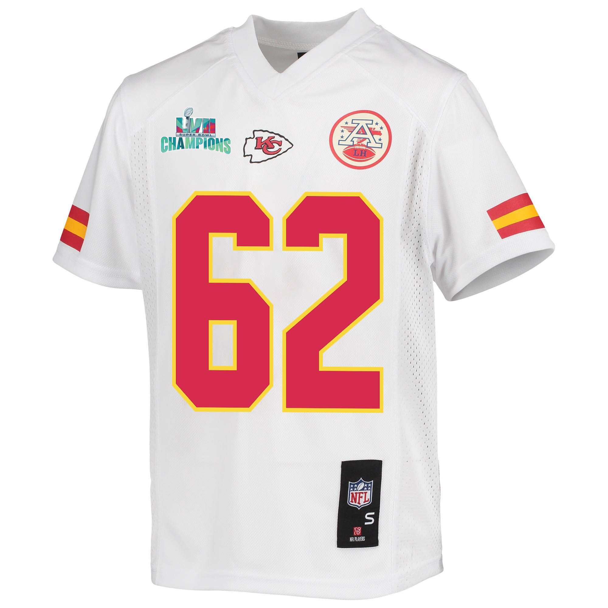 Joe Thuney 62 Kansas City Chiefs Super Bowl LVII Champions Youth Game Jersey - White