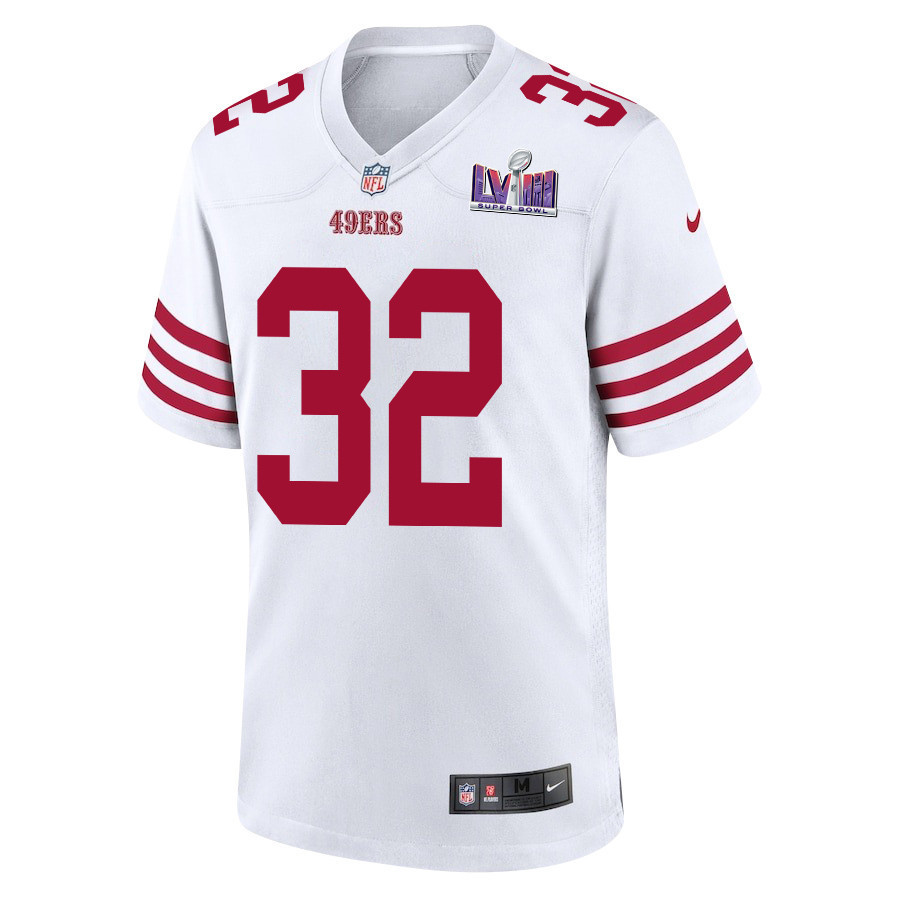 Tyrion Davis-Price 32 San Francisco 49ers Super Bowl LVIII Patch Game Men Jersey - White