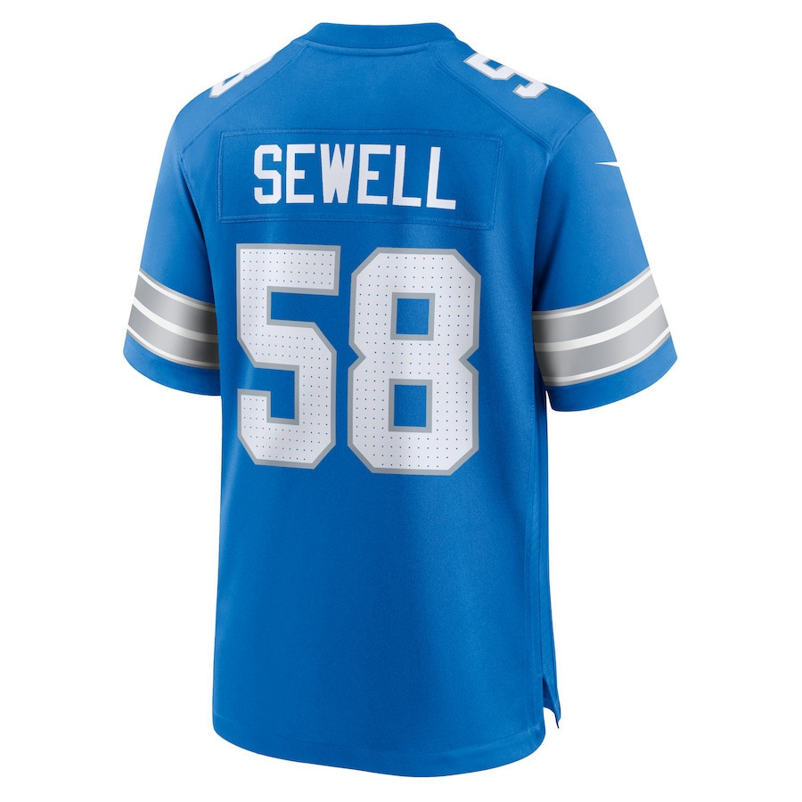 Penei Sewell #58 Detroit Lions Super Bowl LIX Jersey - Men's - Blue