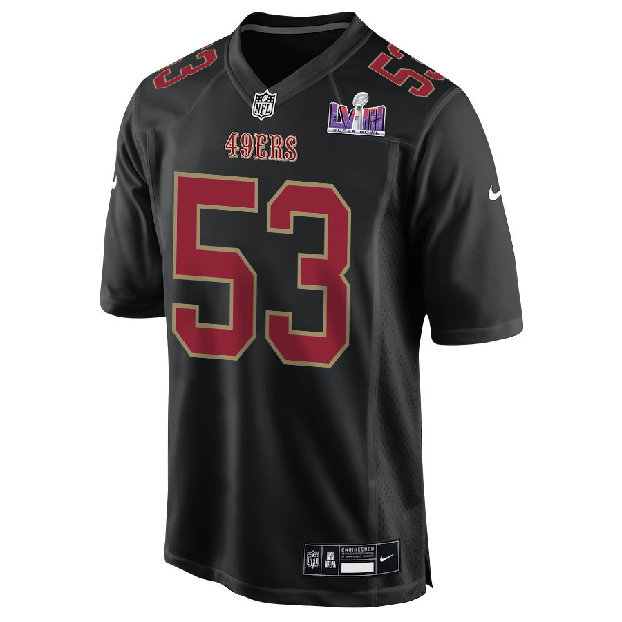 Dee Winters 53 San Francisco 49ers Super Bowl LVIII Patch Fashion Game Men Jersey - Carbon Black