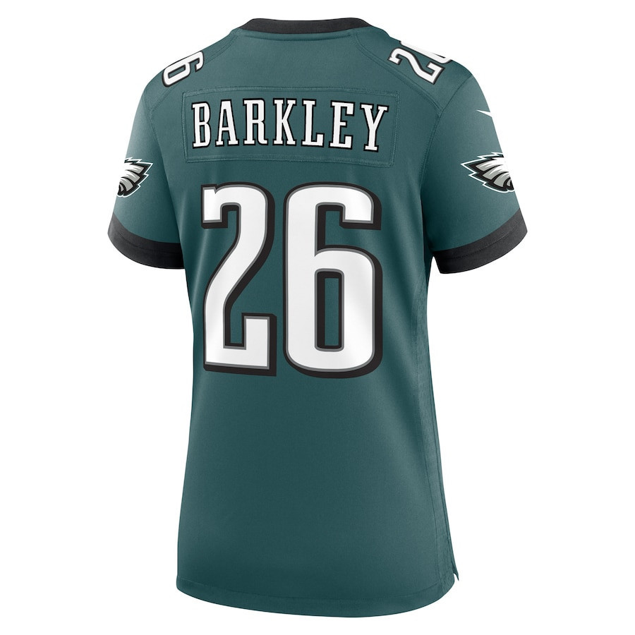 Saquon Barkley #26 Philadelphia Eagles Super Bowl LIX Women's Jersey - Midnight Green