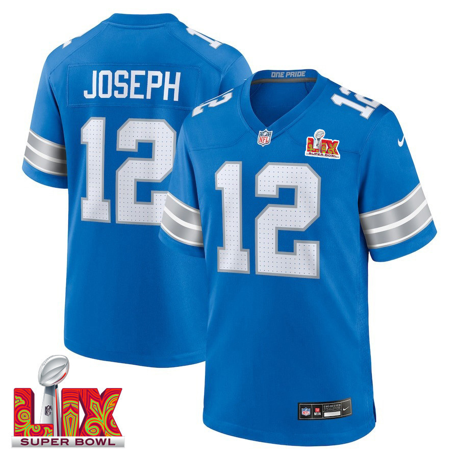 Brandon Joseph #12 Detroit Lions Super Bowl LIX Jersey - Men's - Blue