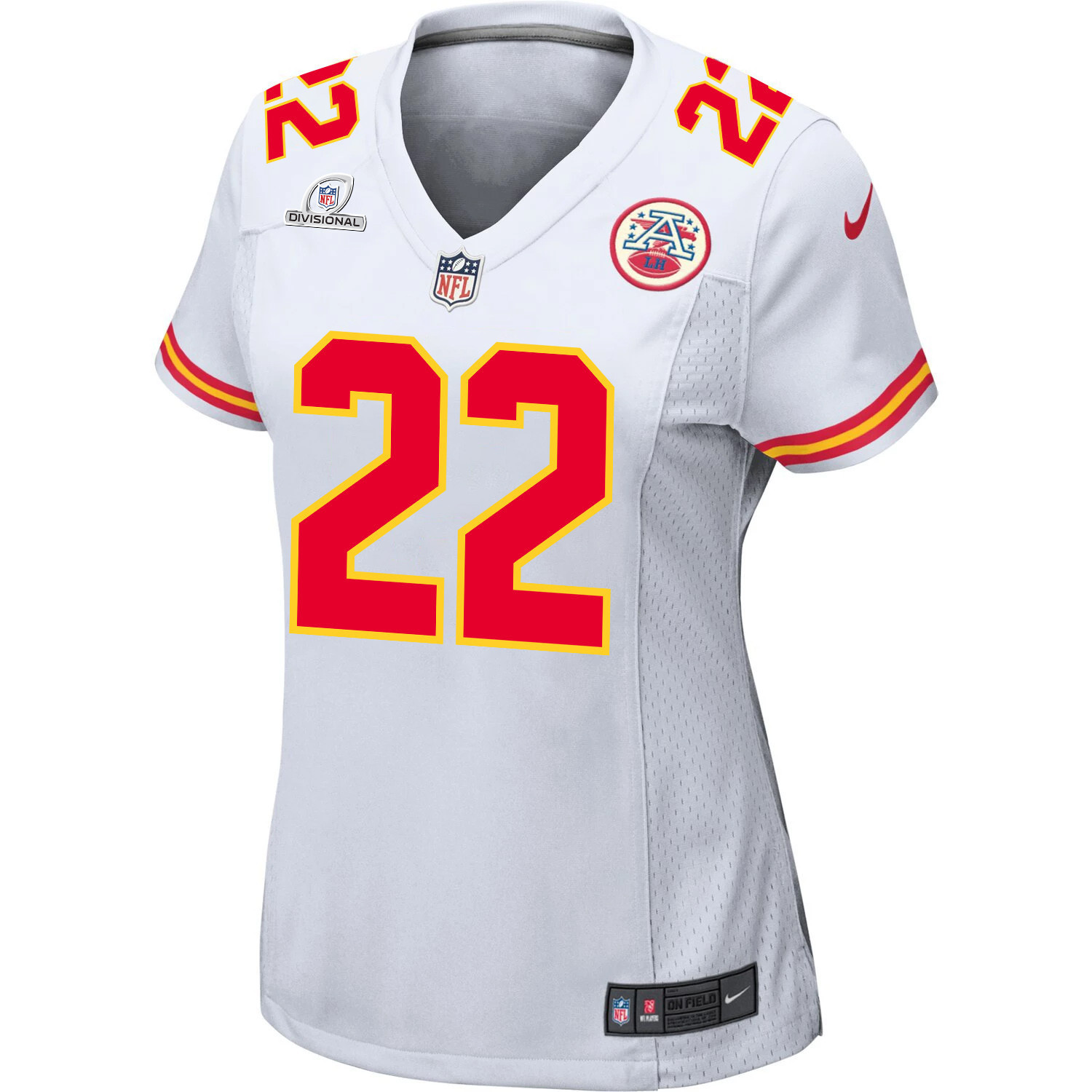 Trent McDuffie 22 Kansas City Chiefs Super Bowl LVIII Patch Game Women Jersey - White