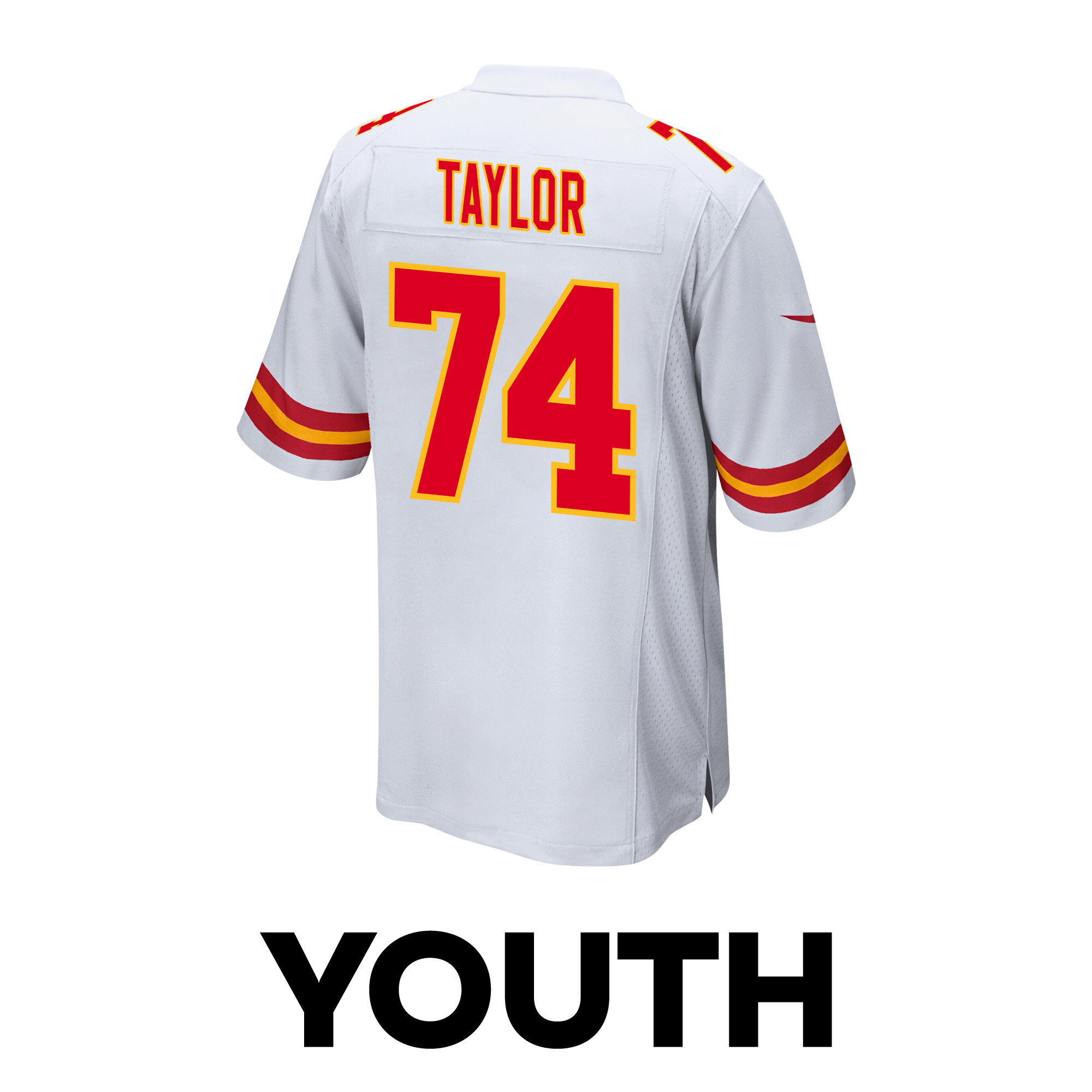 Jawaan Taylor 74 Kansas City Chiefs Super Bowl LVIII Patch Game YOUTH Jersey - White