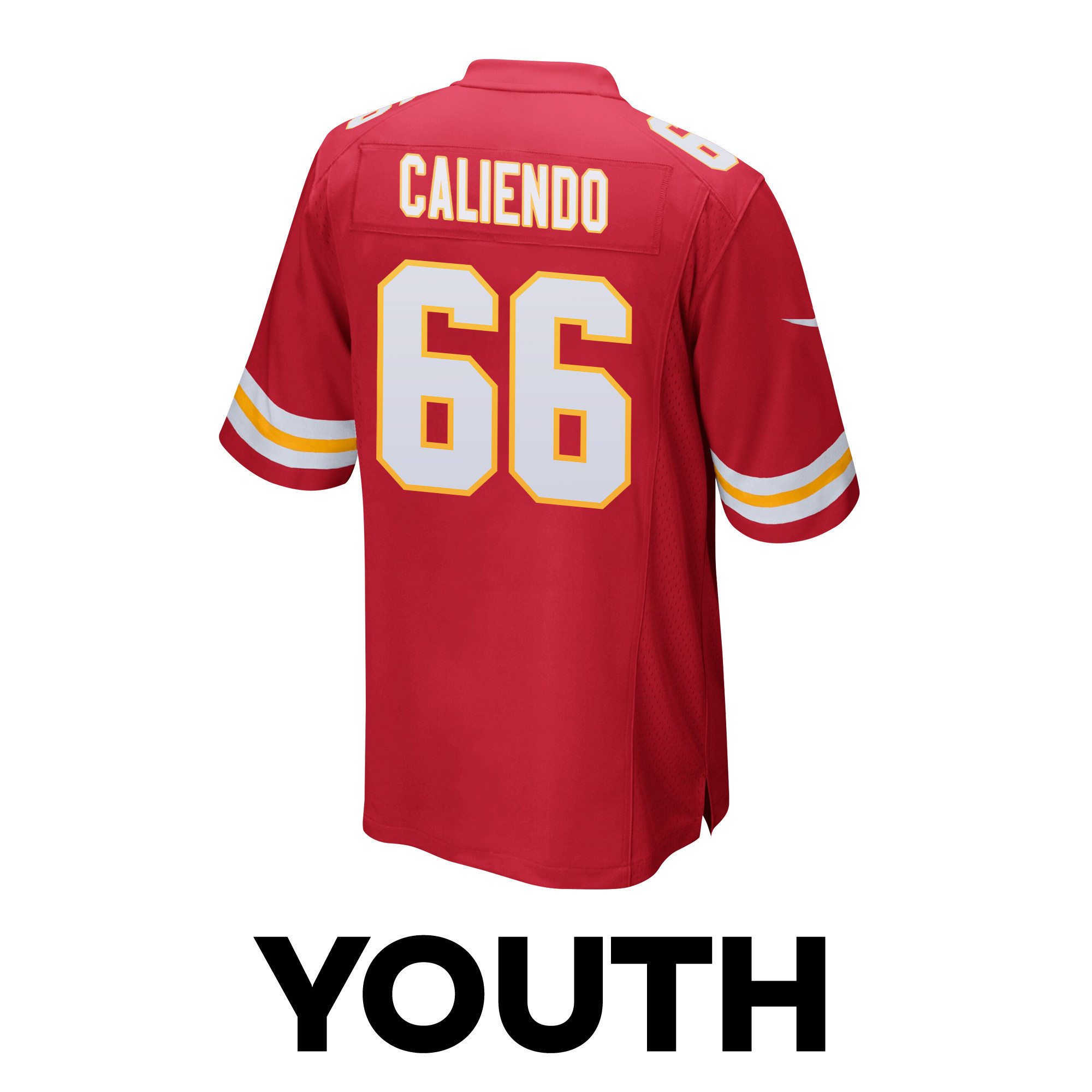 Mike Caliendo 66 Kansas City Chiefs Super Bowl LVIII Patch Game YOUTH Jersey - Red