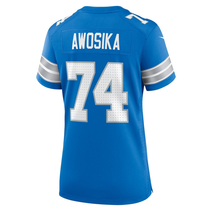 Kayode Awosika #74 Detroit Lions Super Bowl LIX Women's Jersey - Blue