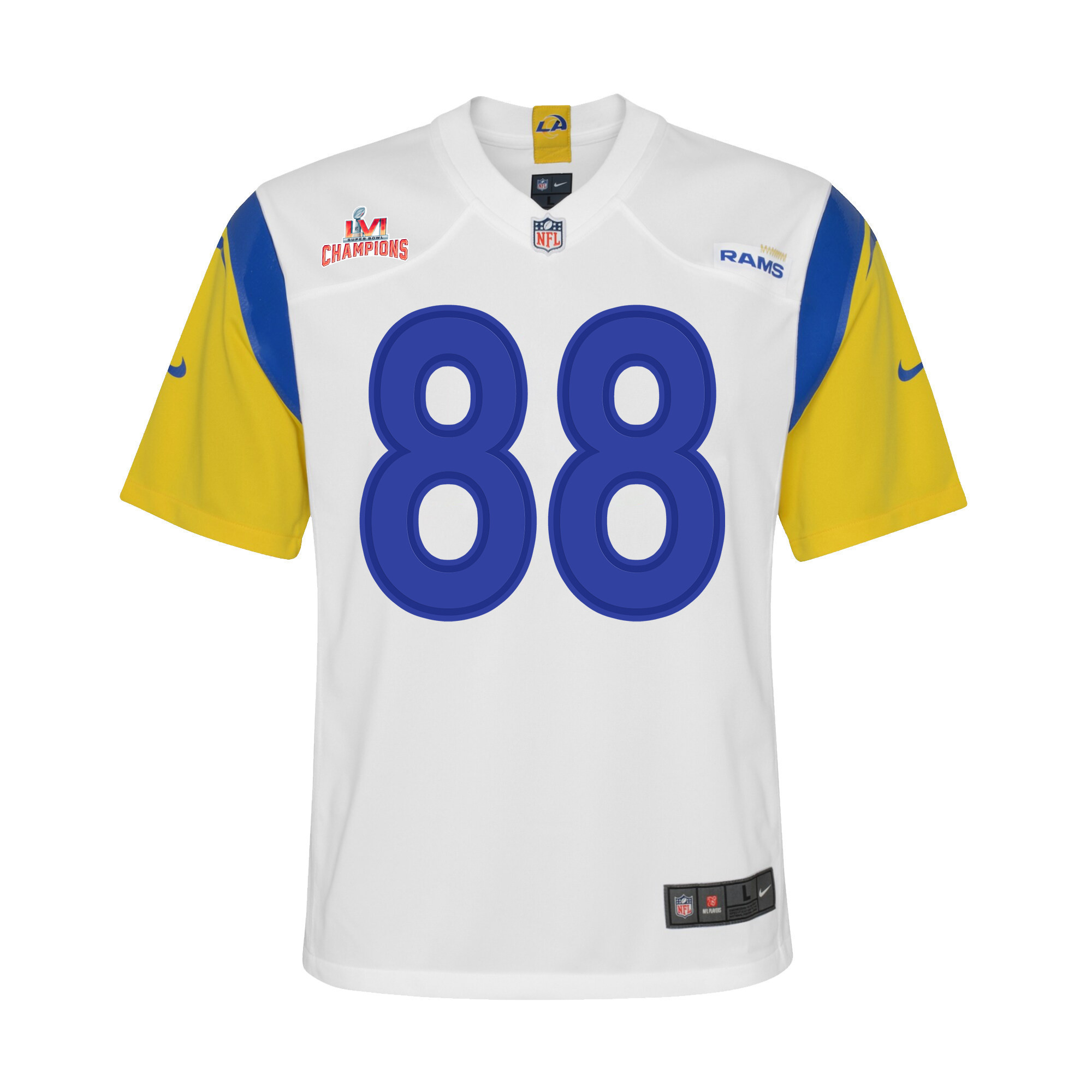 Super Bowl LVI Champions Los Angeles Rams Brycen Hopkins 88 White Youth's Jersey Jersey