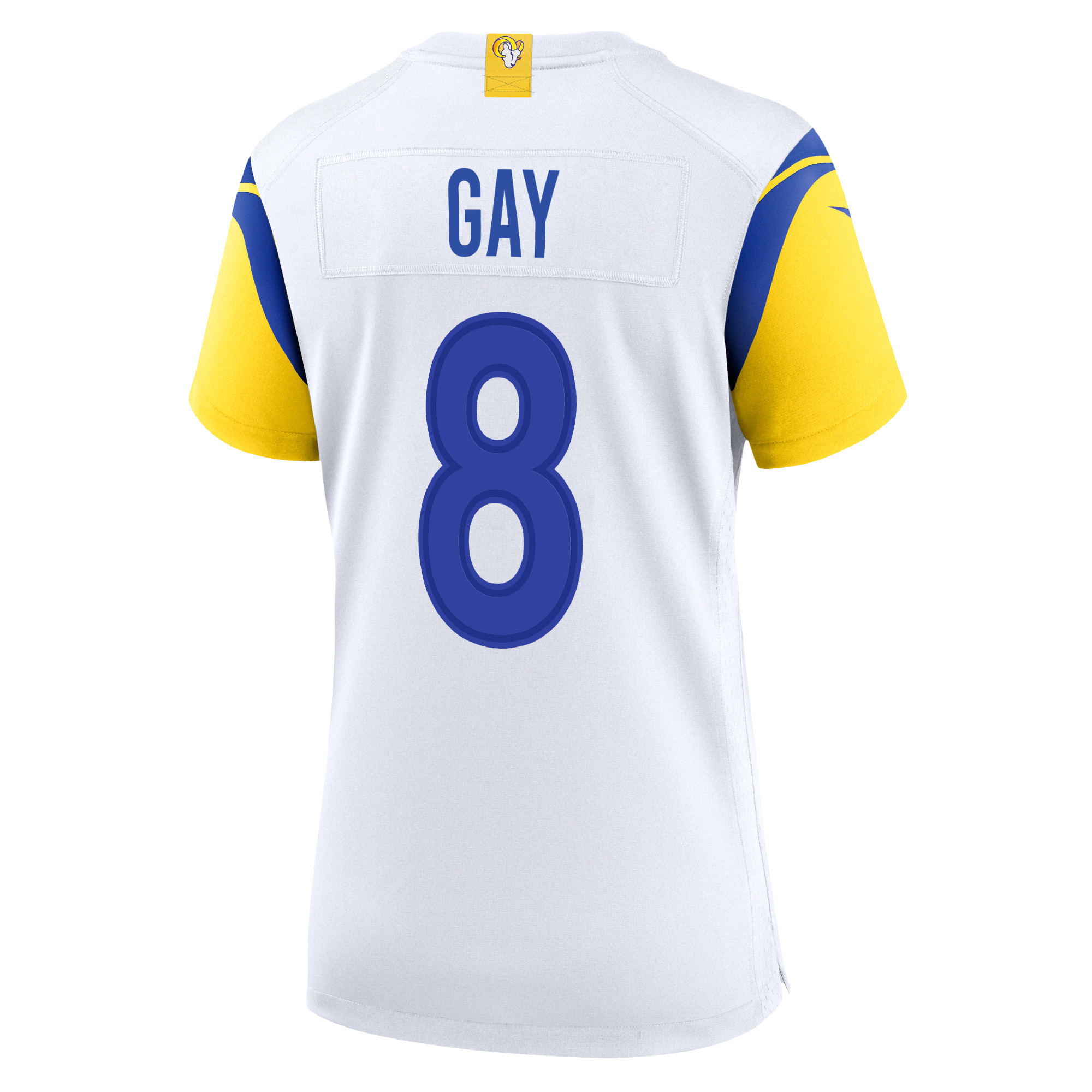 Super Bowl LVI Champions Los Angeles Rams Matt Gay 8 White Women's Jersey Jersey