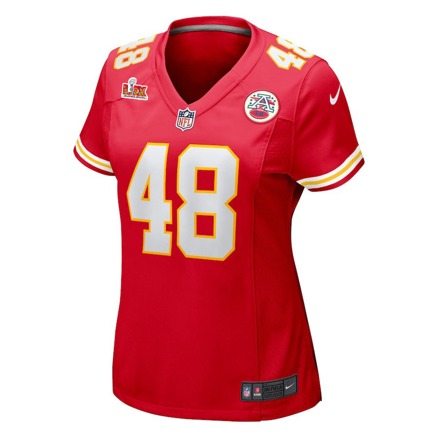 Cole Christiansen #48 Kansas City Chiefs Super Bowl LIX Women's Jersey - Red