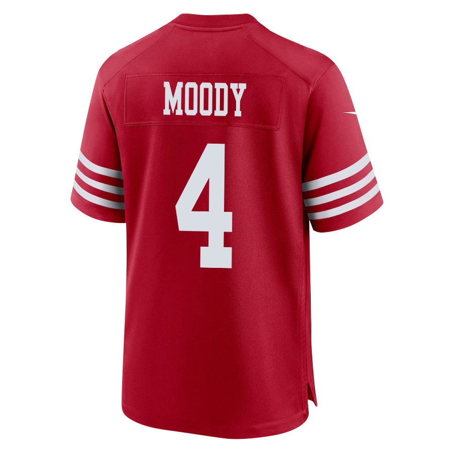 Jake Moody 4 San Francisco 49ers Super Bowl LVIII Patch Game Men Jersey - Scarlet