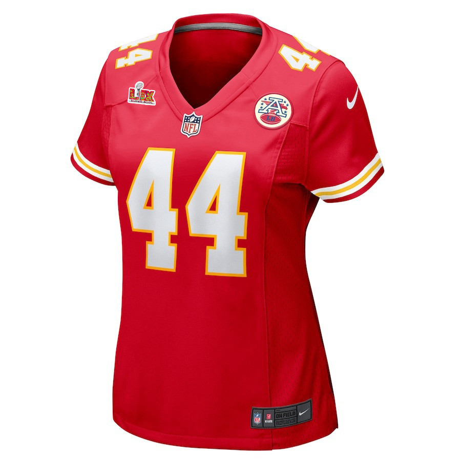 Cam Jones #44 Kansas City Chiefs Super Bowl LIX Women's Jersey - Red
