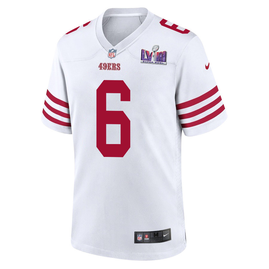Danny Gray 6 San Francisco 49ers Super Bowl LVIII Patch Game Men Jersey - White