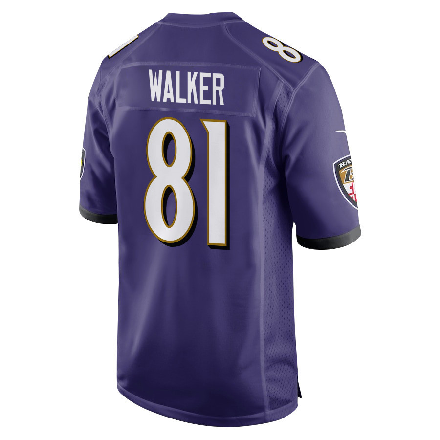 Devontez Walker 81 Baltimore Ravens Super Bowl LIX New Orleans Patch Game Men Jersey - Purple