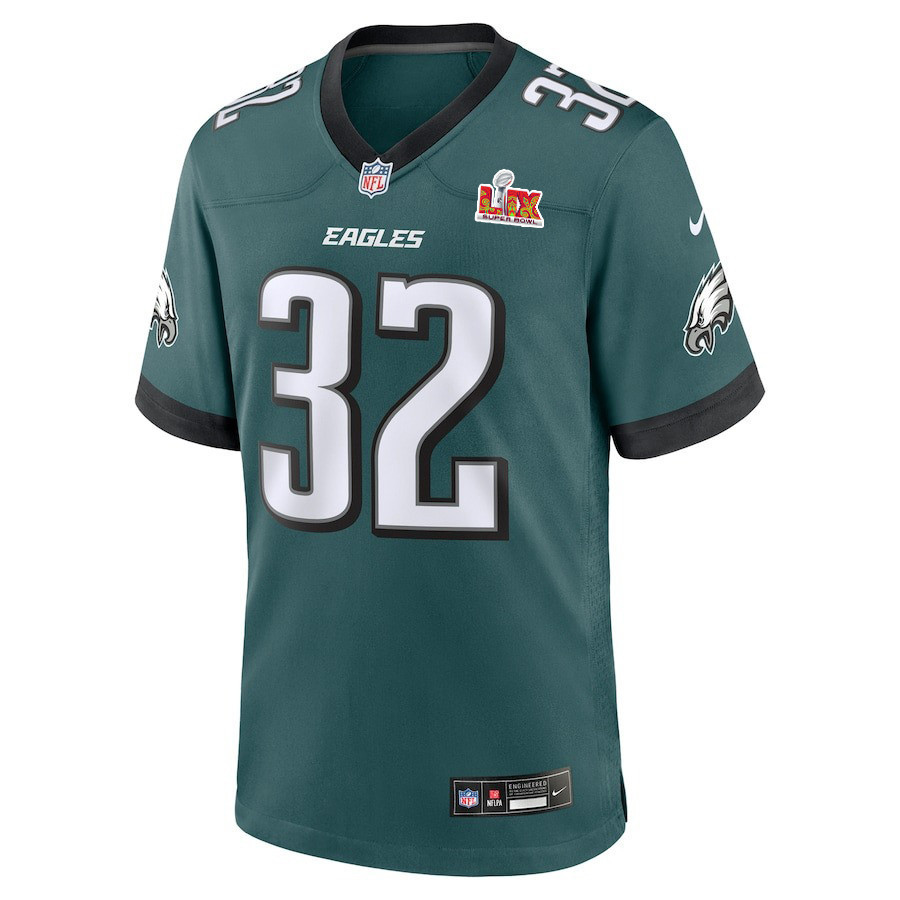 Reed Blankenship #32 Philadelphia Eagles Super Bowl LIX Jersey - Men's - Midnight Green