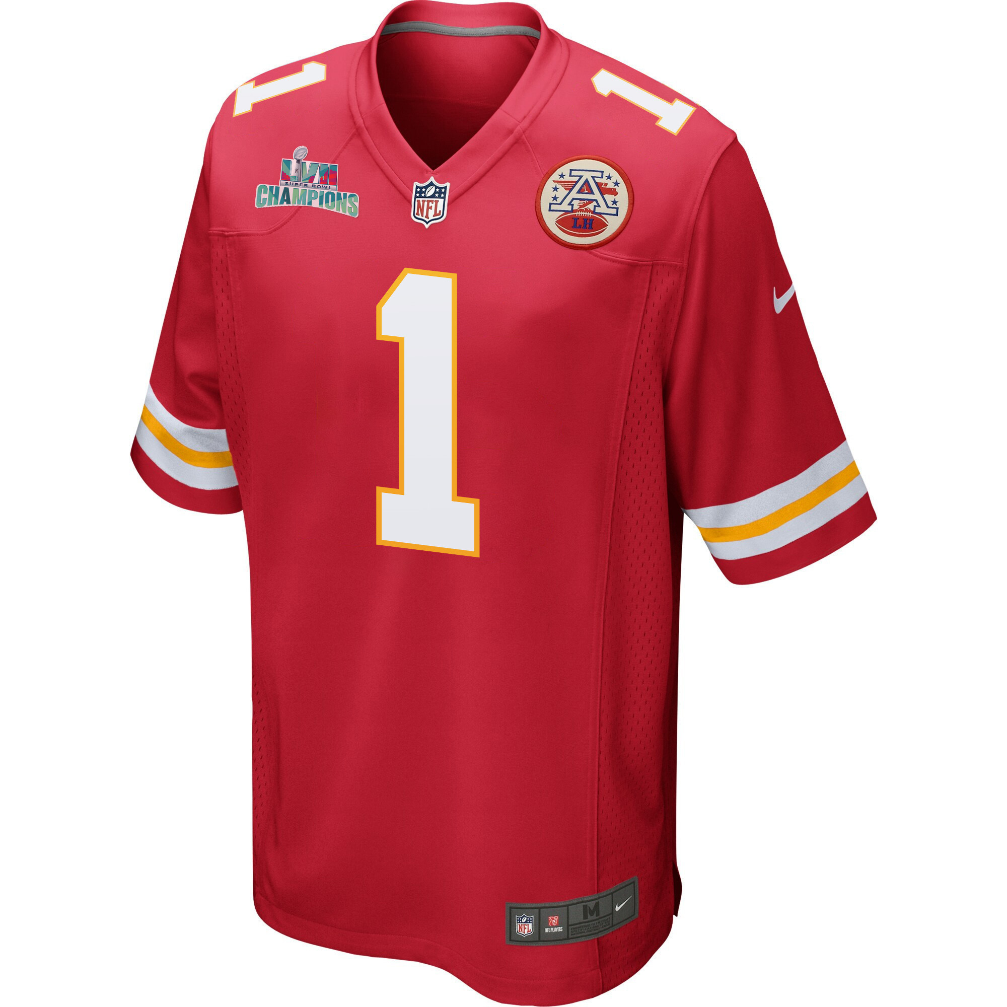 Jerick McKinnon 1 Kansas City Chiefs Super Bowl LVII Champions Men Game Jersey - Red