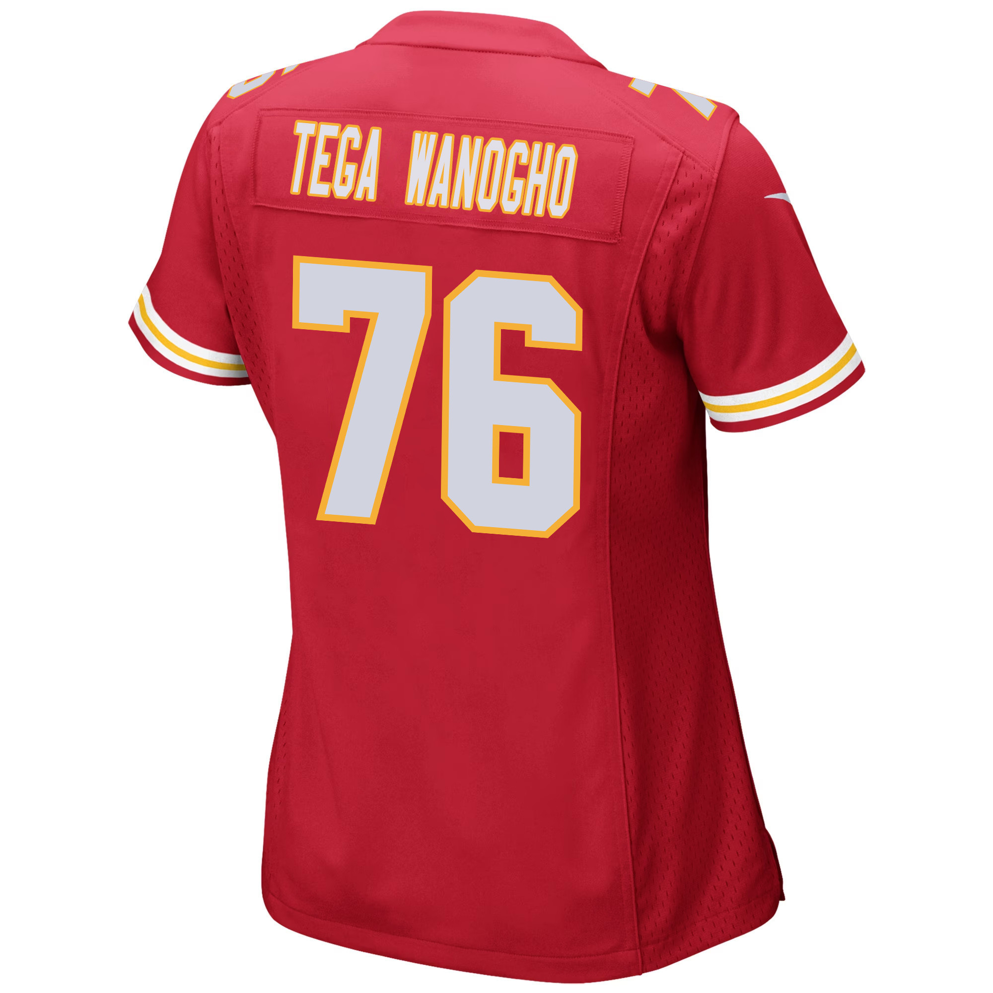 Prince Tega Wanogho 76 Kansas City Chiefs Super Bowl LVIII Patch Game Women Jersey - Red