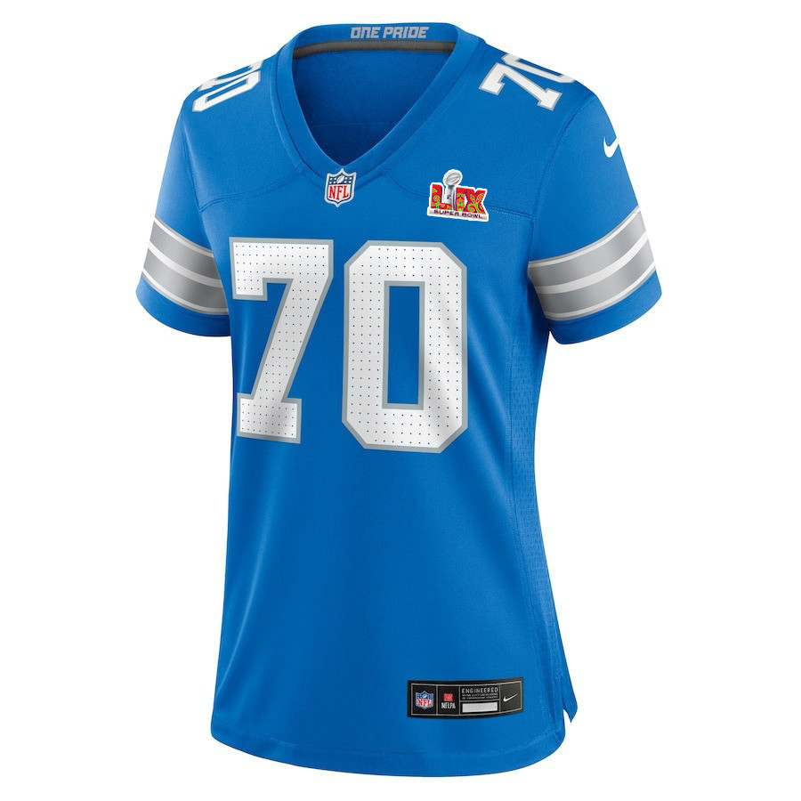 Dan Skipper #70 Detroit Lions Super Bowl LIX Women's Jersey - Blue