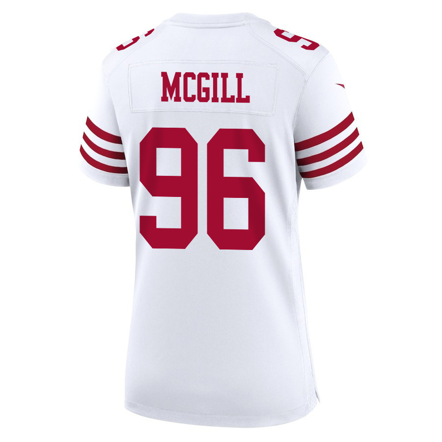 T.Y. McGill 96 San Francisco 49ers Super Bowl LVIII Patch Game Women Jersey - White