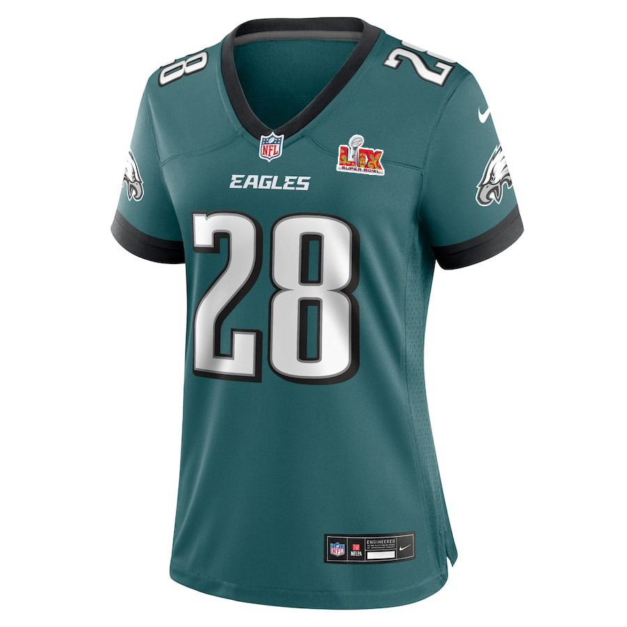 Will Shipley #28 Philadelphia Eagles Super Bowl LIX Women's Jersey - Midnight Green