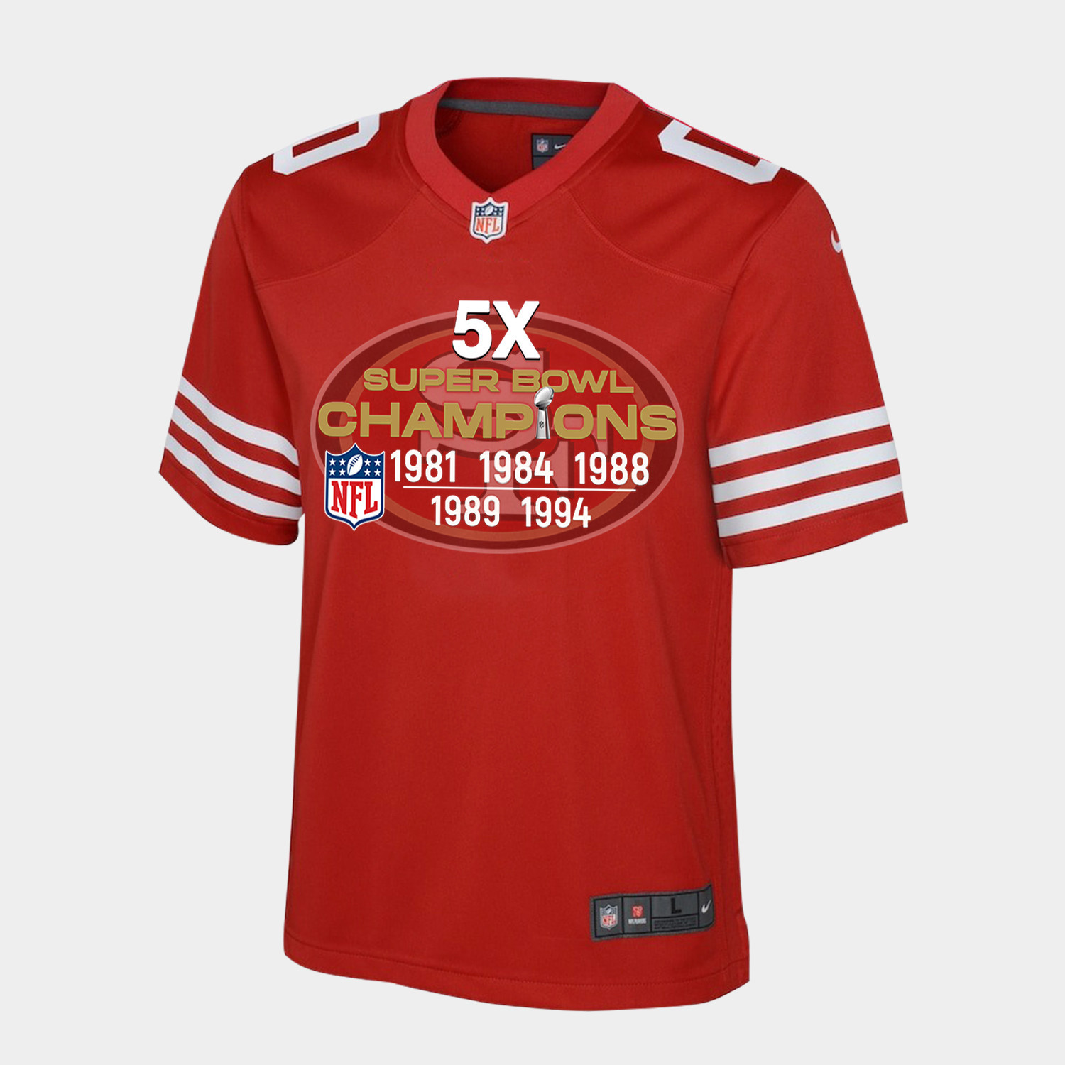 San Francisco 49ers 5X Super Bowl Champions Jersey - Youth, Red