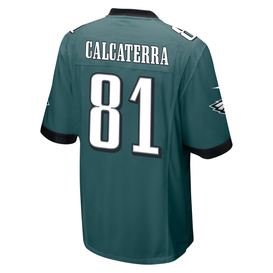 Grant Calcaterra 81 Philadelphia Eagles Super Bowl LIX New Orleans Patch Game Men Jersey - Midnight Green
