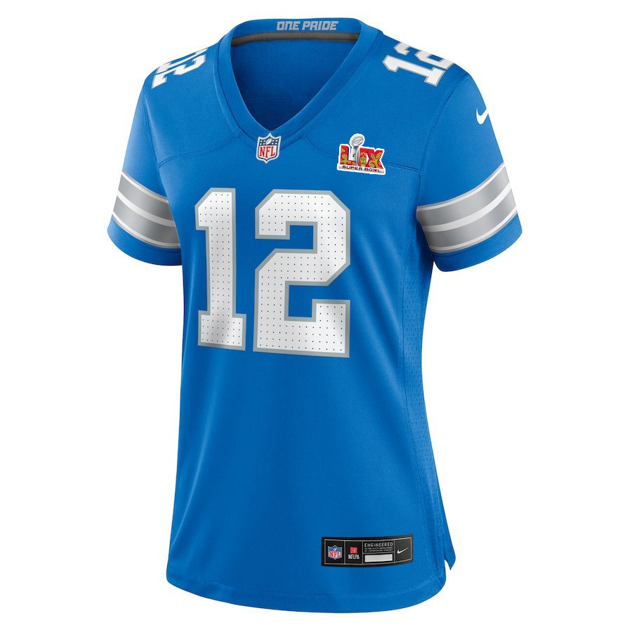Brandon Joseph #12 Detroit Lions Super Bowl LIX Women's Jersey - Blue