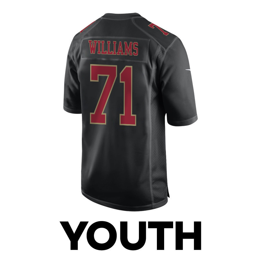 Trent Williams 71 San Francisco 49ers Super Bowl LVIII Patch Fashion Game YOUTH Jersey - Carbon Black