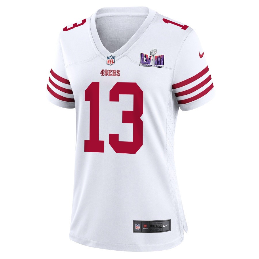 Brock Purdy 13 San Francisco 49ers Super Bowl LVIII Patch Game Women Jersey - White
