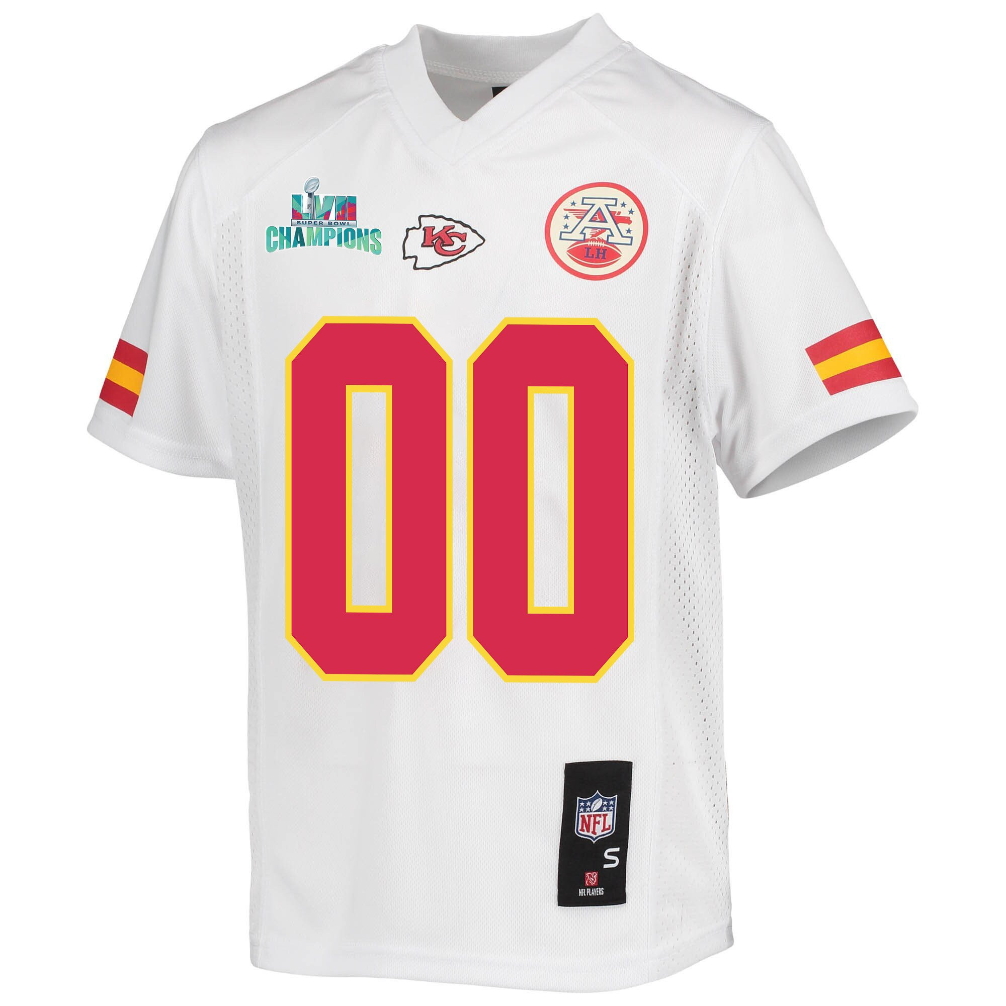 Custom Kansas City Chiefs Super Bowl LVII Champions Youth Game Jersey - White