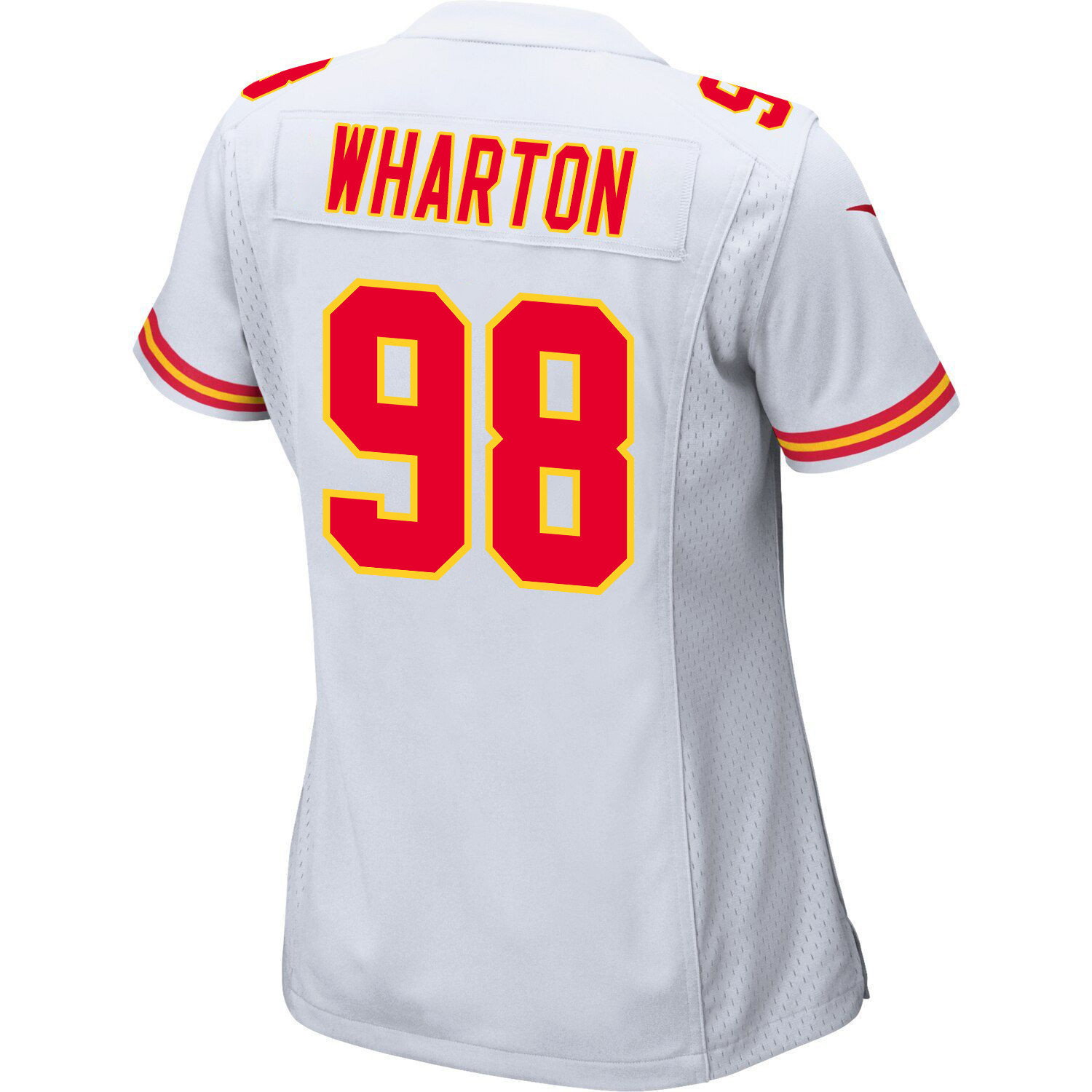 Tershawn Wharton 98 Kansas City Chiefs Super Bowl LVIII Patch Game Women Jersey - White