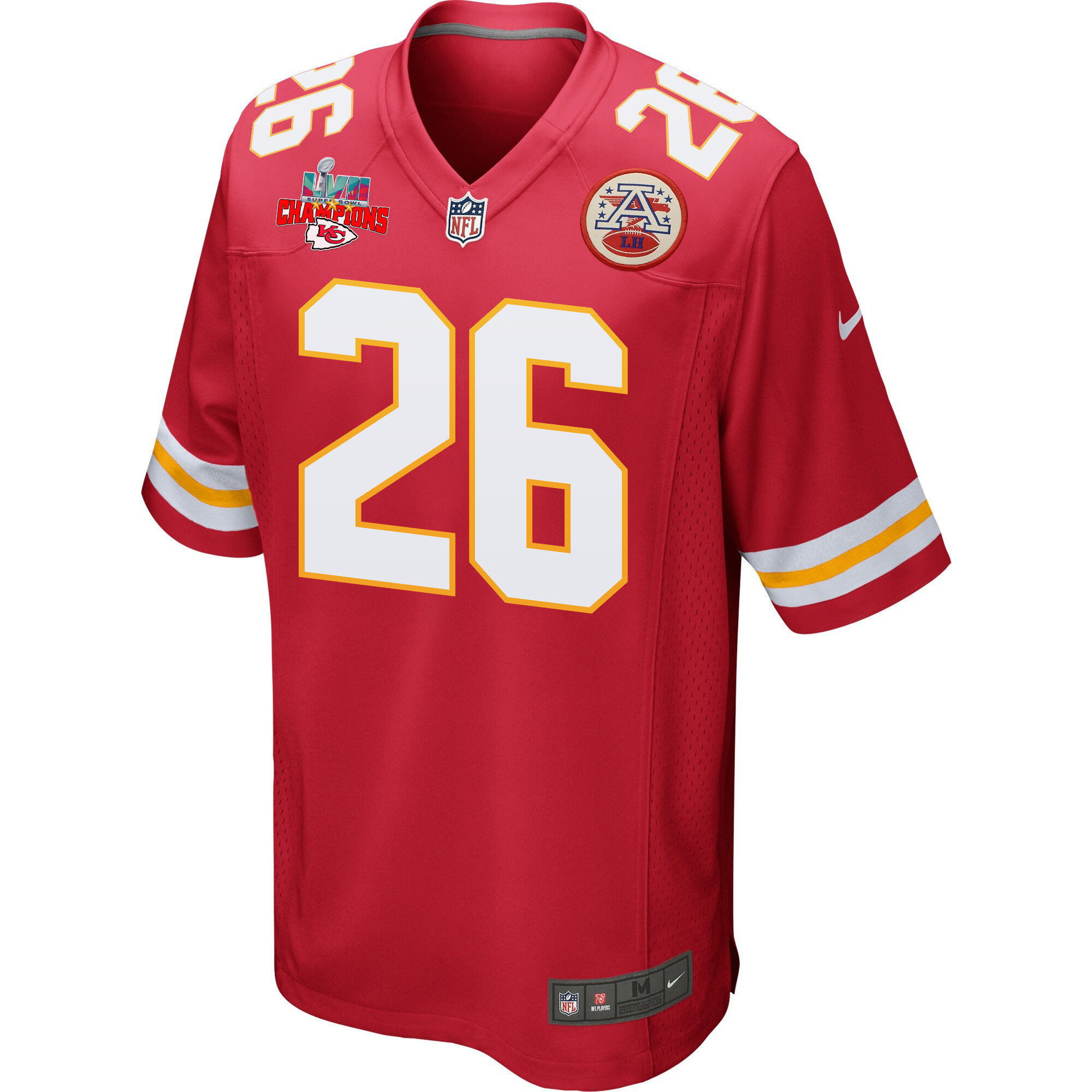 Deon Bush 26 Kansas City Chiefs Super Bowl LVII Champions 3 Stars Men Game Jersey - Red