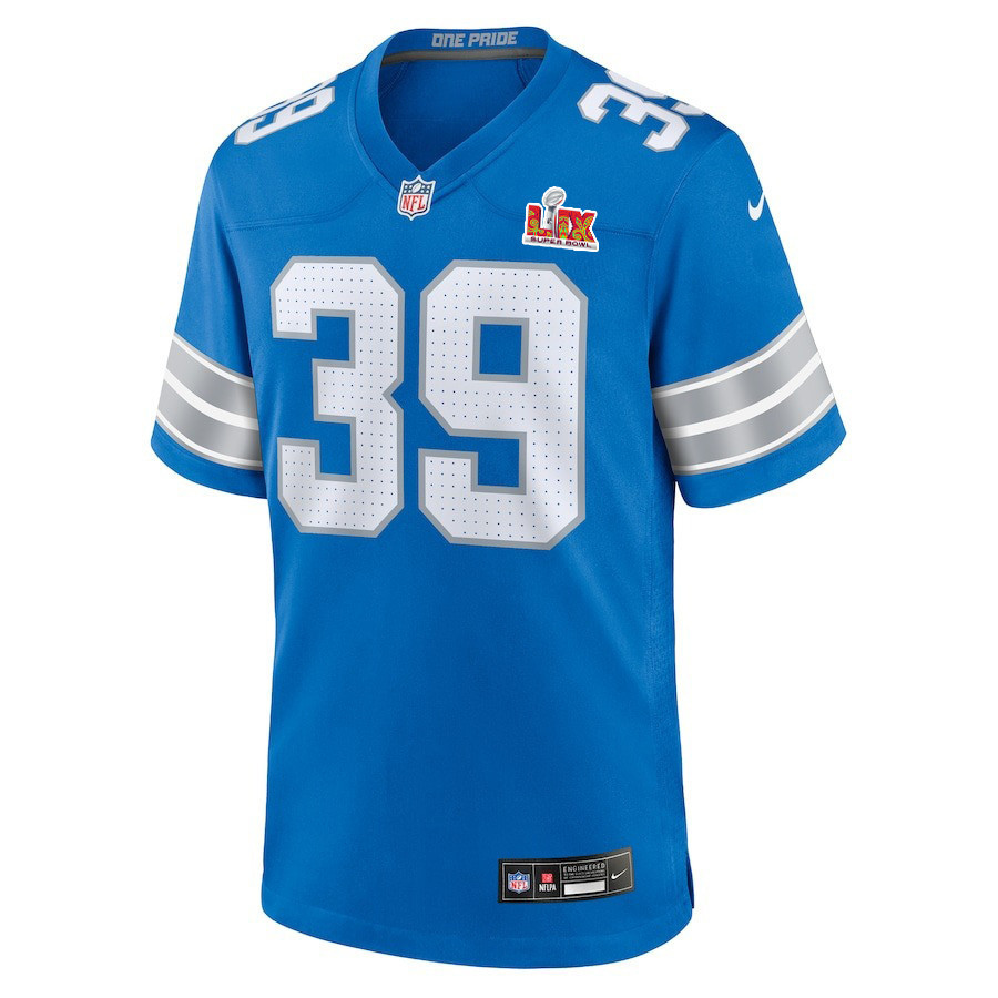 Jake Bates #39 Detroit Lions Super Bowl LIX YOUTH Jersey - Blue