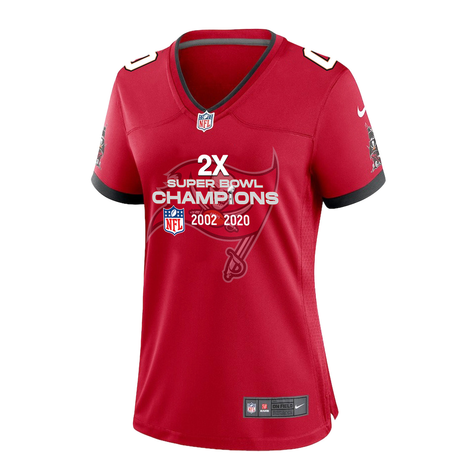 Tampa Bay Buccaneers 2X Super Bowl Champions Jersey - Women, Red