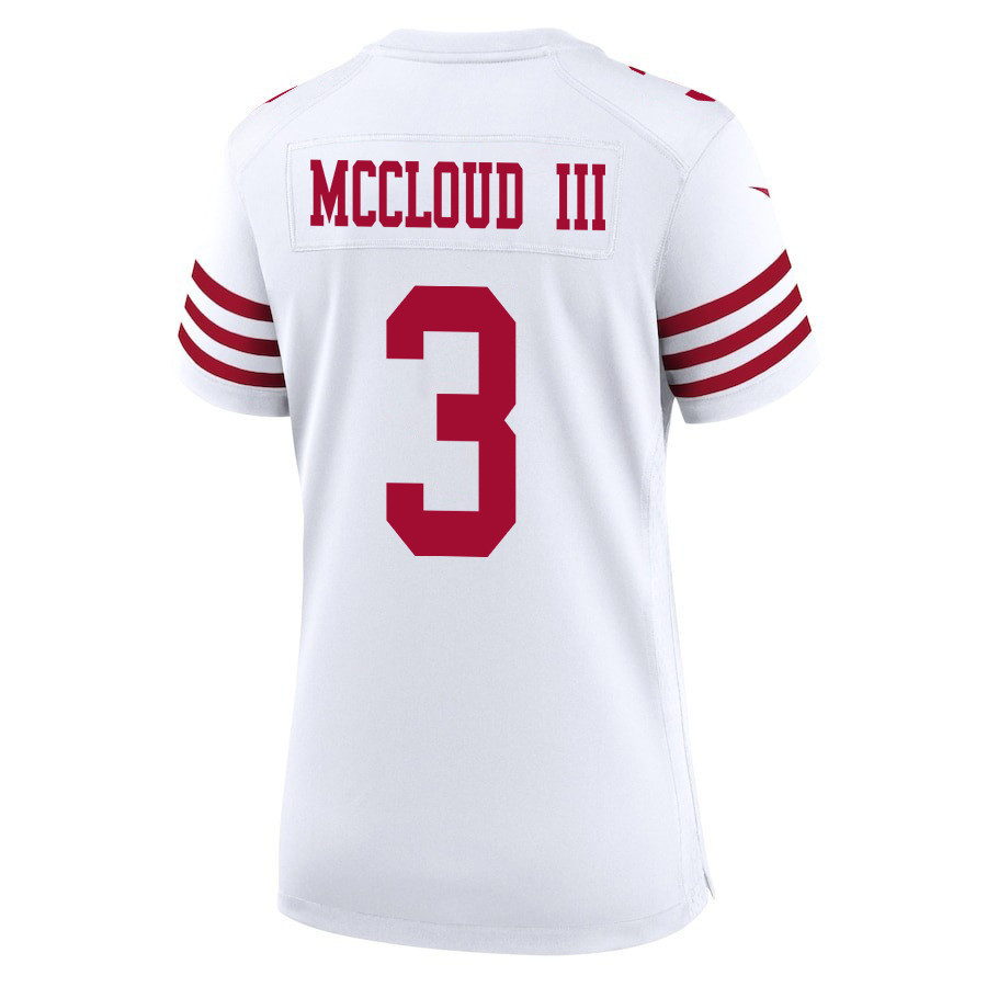 Ray-Ray McCloud III 3 San Francisco 49ers Super Bowl LVIII Patch Game Women Jersey - White
