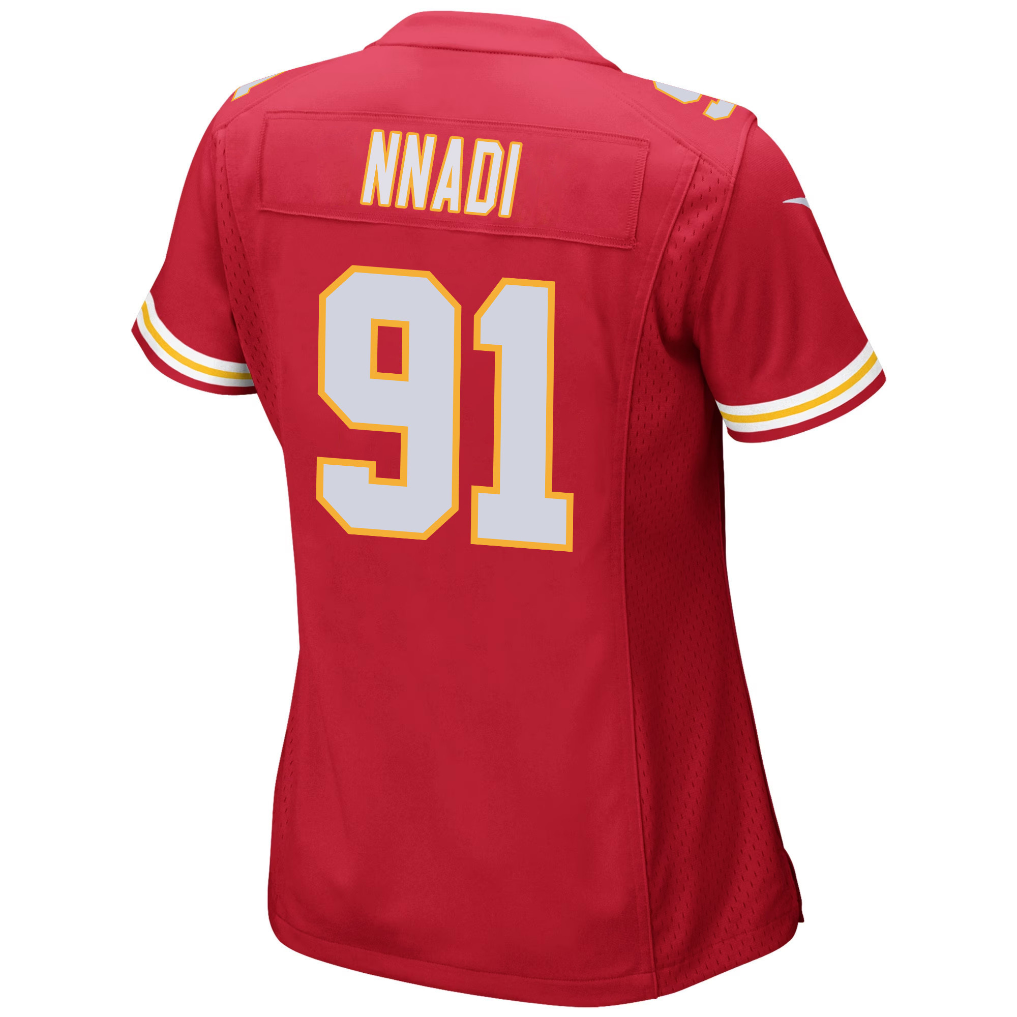 Derrick Nnadi 91 Kansas City Chiefs Super Bowl LVIII Patch Game Women Jersey - Red