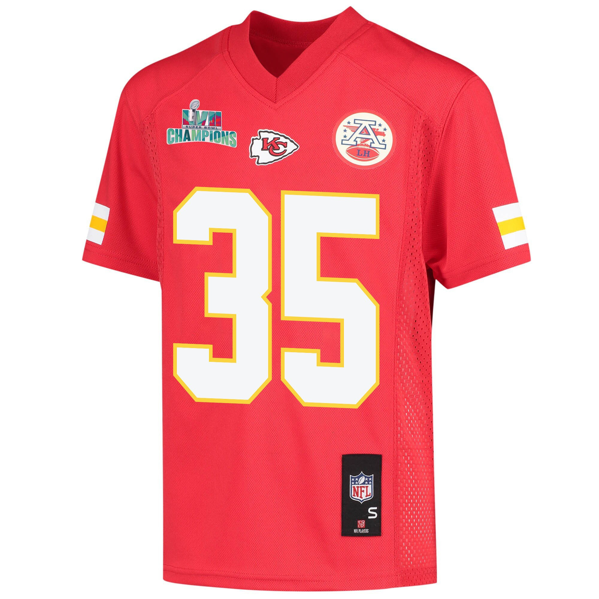 Jaylen Watson 35 Kansas City Chiefs Super Bowl LVII Champions Youth Game Jersey - Red