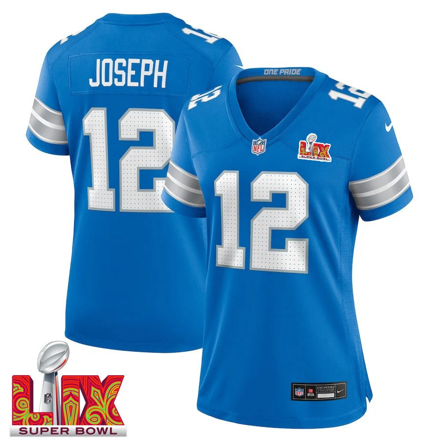 Brandon Joseph #12 Detroit Lions Super Bowl LIX Women's Jersey - Blue