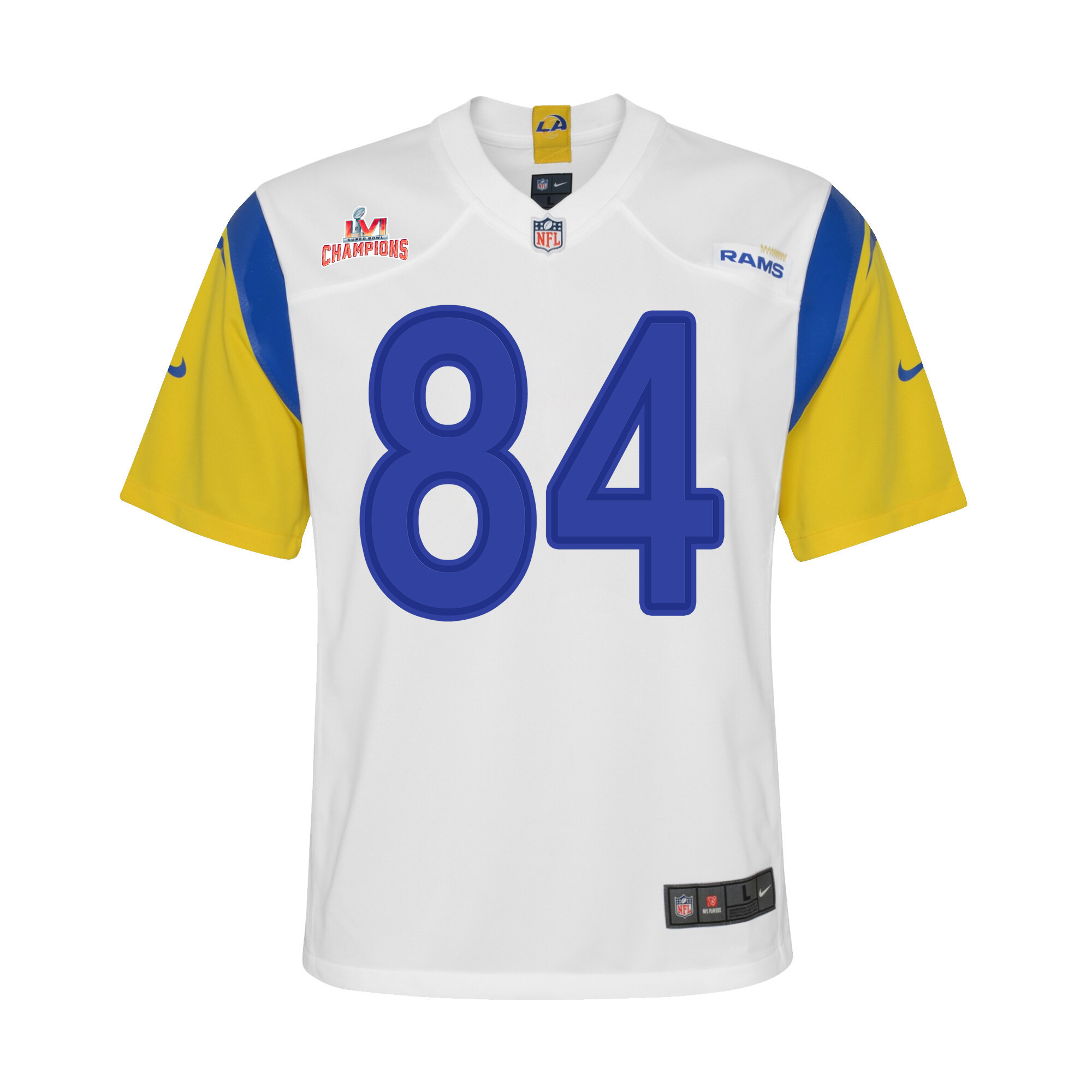Super Bowl LVI Champions Los Angeles Rams Landen Akers 84 White Youth's Jersey Jersey
