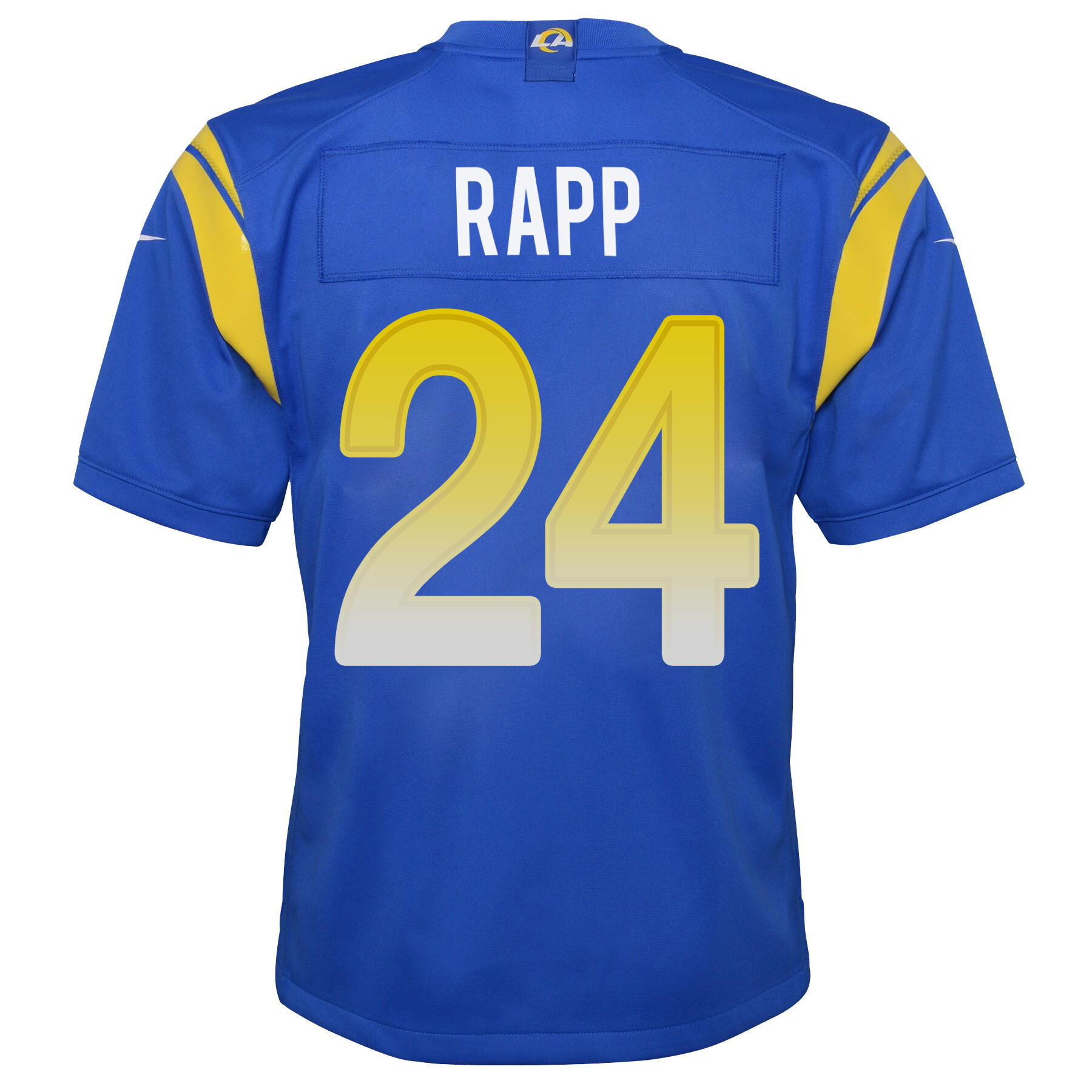Super Bowl LVI Champions Los Angeles Rams Taylor Rapp 24 Royal Youth's Jersey Jersey