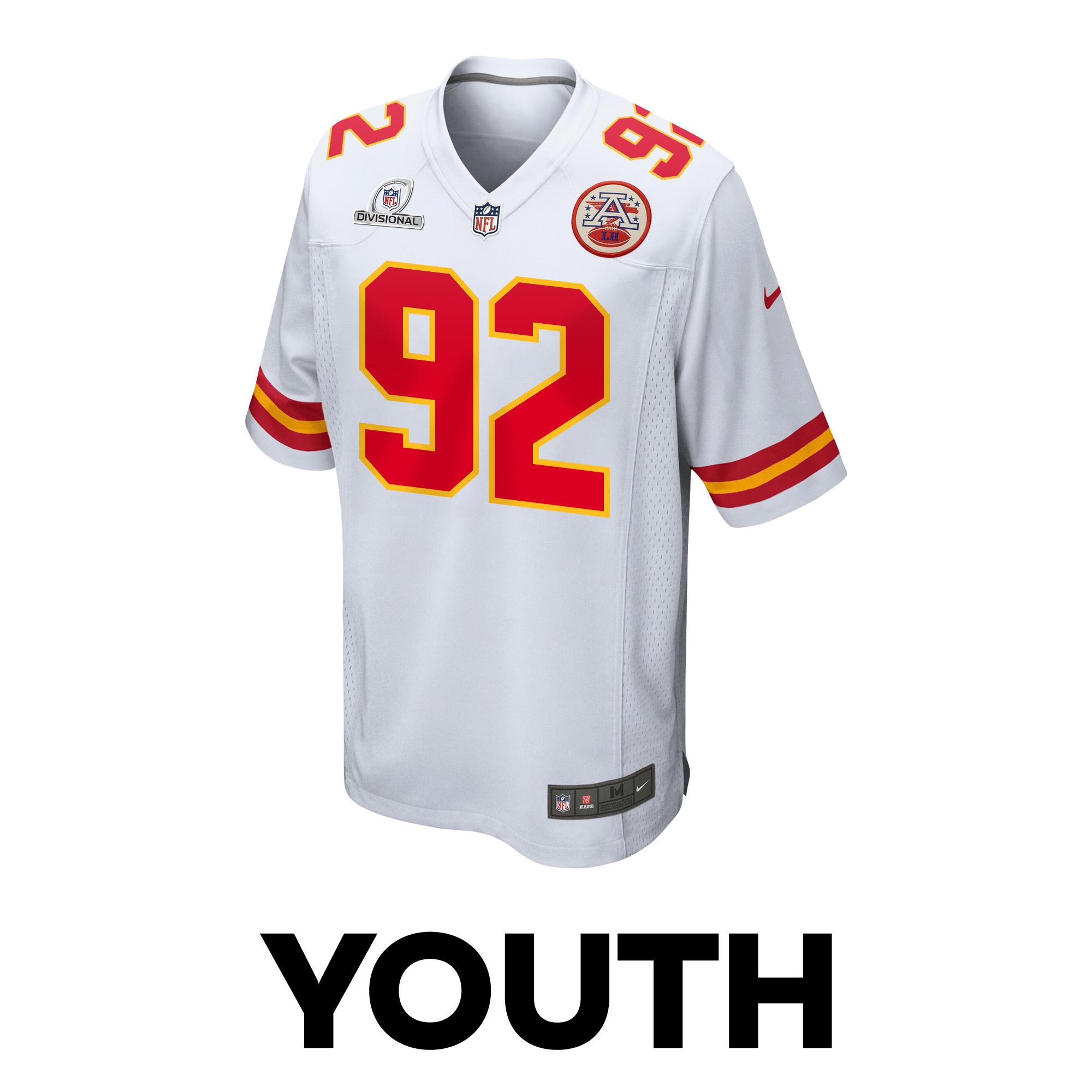 Neil Farrell 92 Kansas City Chiefs Super Bowl LVIII Patch Game YOUTH Jersey - White