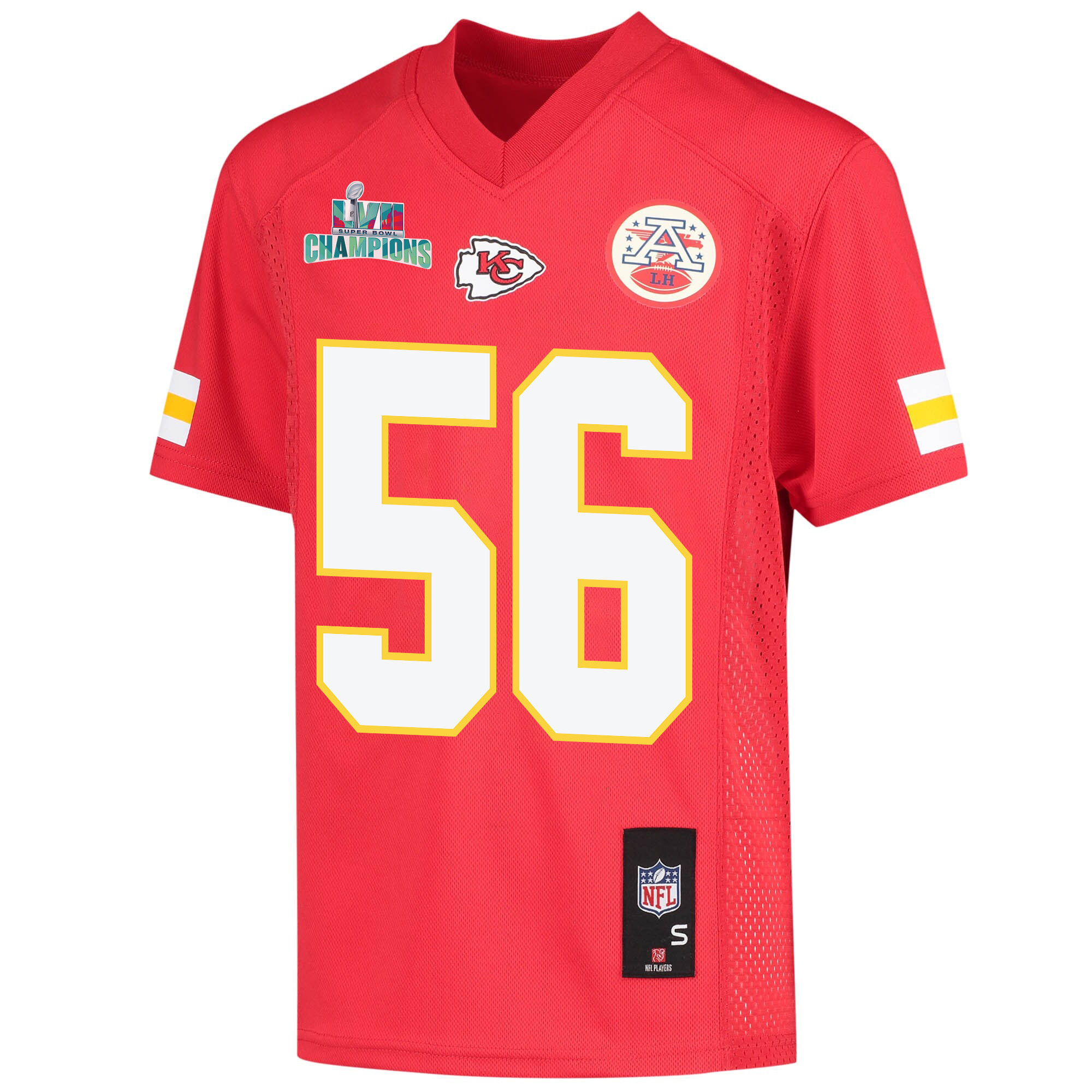 George Karlaftis 56 Kansas City Chiefs Super Bowl LVII Champions Youth Game Jersey - Red