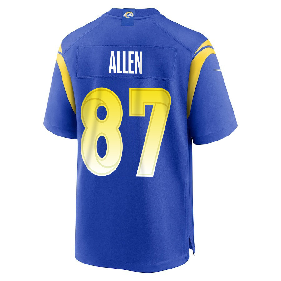 Davis Allen 87 Los Angeles Rams Super Bowl LIX New Orleans Patch Game Men Jersey - Royal